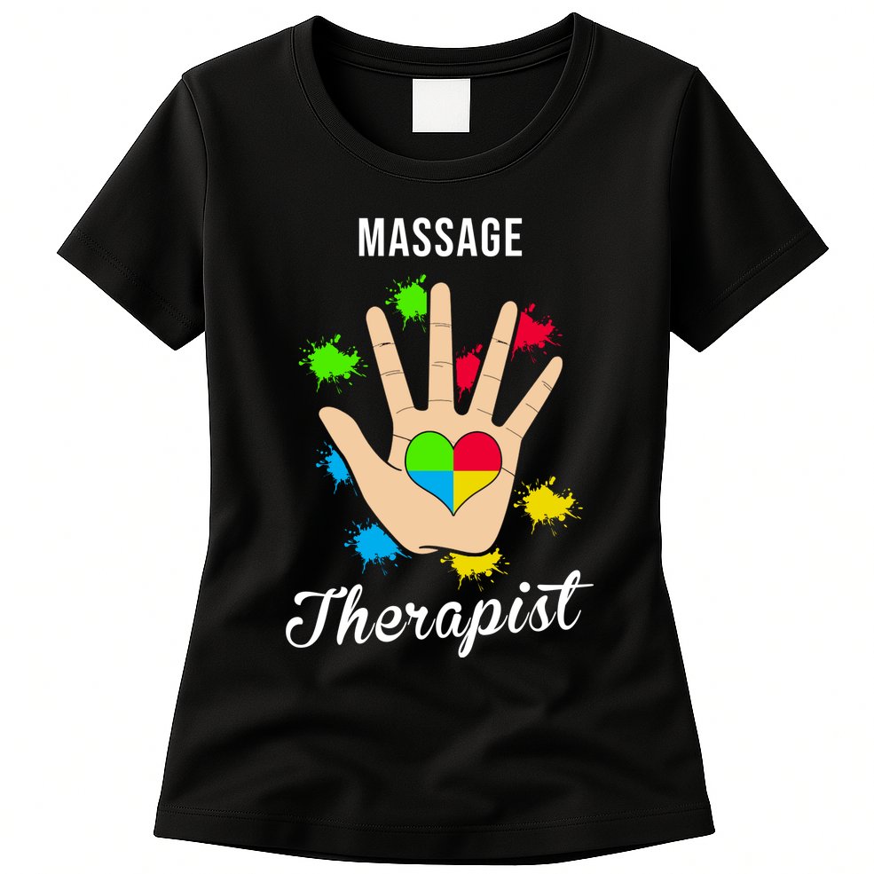 Massage Therapist Handprint Womens T-Shirt