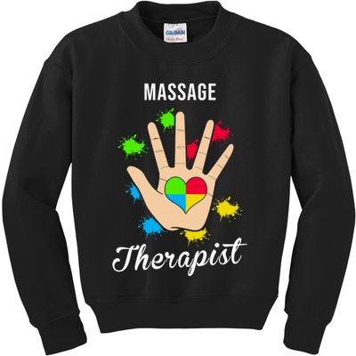 Massage Therapist Handprint Kids Sweatshirt