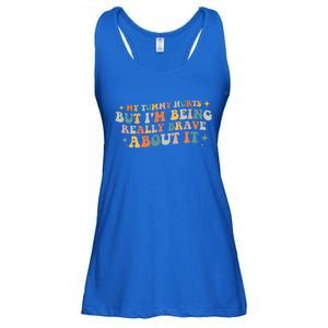 My Tummy Hurts But I'm Being Really Brave About It Retro Ladies Essential Flowy Tank