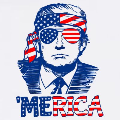 Merica Trump Happy 4th Of July Trump American Flag Fun T-Shirt