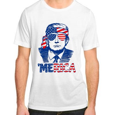 Merica Trump Happy 4th Of July Trump American Flag Fun Adult ChromaSoft Performance T-Shirt