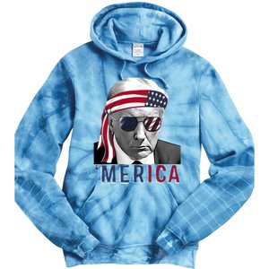 Merica Trump Happy 4th Of July Trump American Flag Usa Tie Dye Hoodie