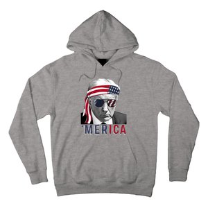 Merica Trump Happy 4th Of July Trump American Flag Usa Hoodie