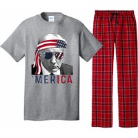 Merica Trump Happy 4th Of July Trump American Flag Usa Pajama Set