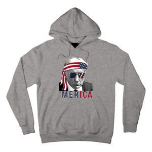 Merica Trump Happy 4th Of July Trump American Flag Usa Tall Hoodie