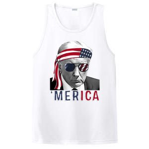 Merica Trump Happy 4th Of July Trump American Flag Usa PosiCharge Competitor Tank