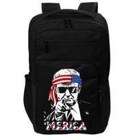 Merica Trump Happy 4th Of July Trump American Flag Impact Tech Backpack