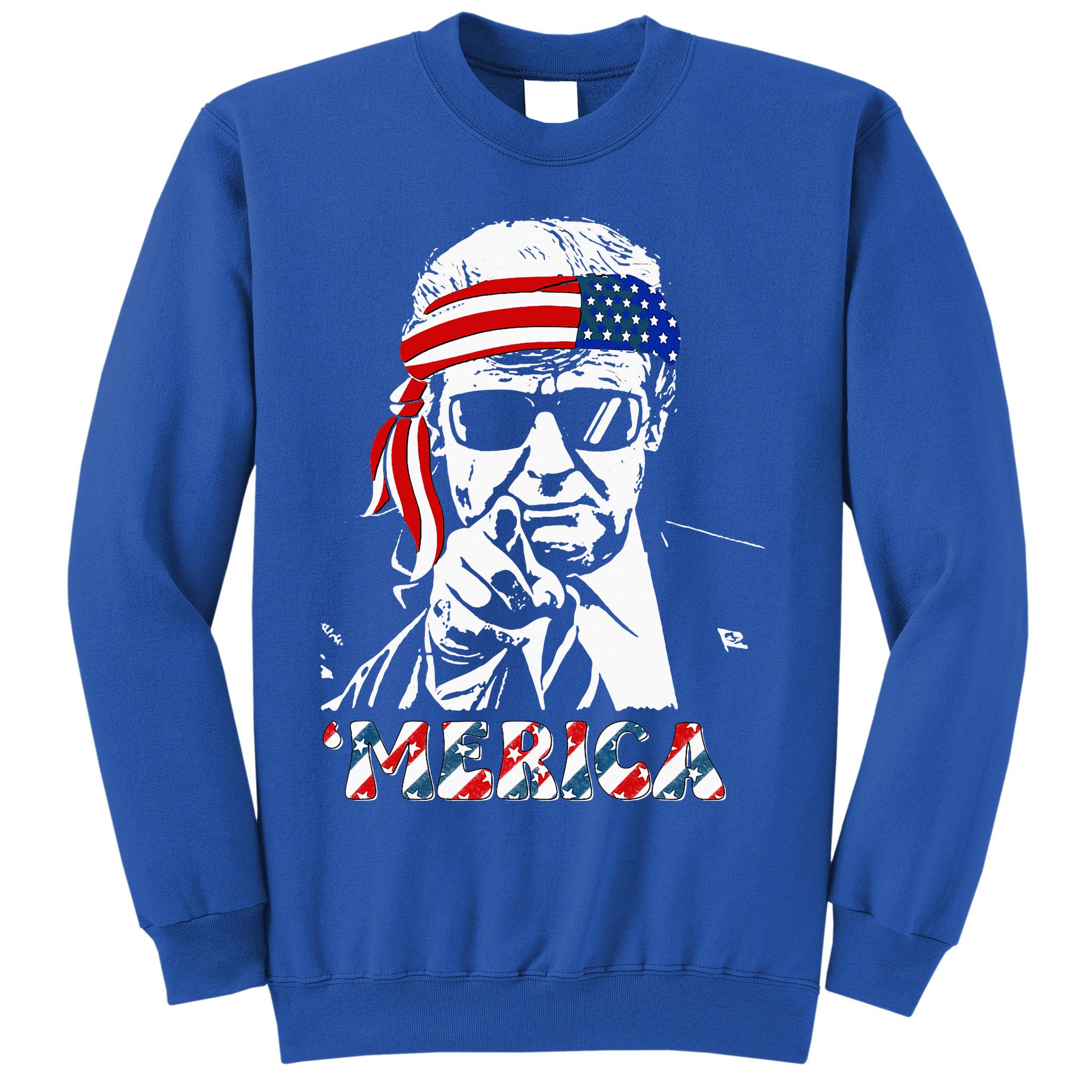 Merica Trump Happy 4th Of July Trump American Flag Sweatshirt
