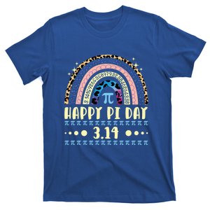 Math Teacher Happy Pi Day Mathematic Leopard Rainbow Funny Gift T-Shirt