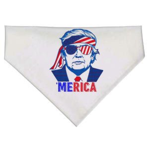 Merica Trump Happy 4th Of July Trump American Flag Gift USA-Made Doggie Bandana