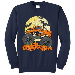 Monster Truck Halloween Jack O Lantern Moon Pumpkin Tall Sweatshirt