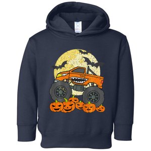 Monster Truck Halloween Jack O Lantern Moon Pumpkin Toddler Hoodie