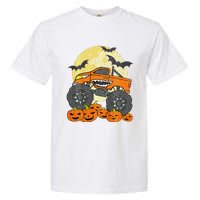 Monster Truck Halloween Jack O Lantern Moon Pumpkin Garment-Dyed Heavyweight T-Shirt