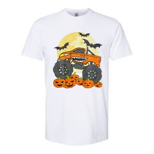 Monster Truck Halloween Jack O Lantern Moon Pumpkin Softstyle CVC T-Shirt