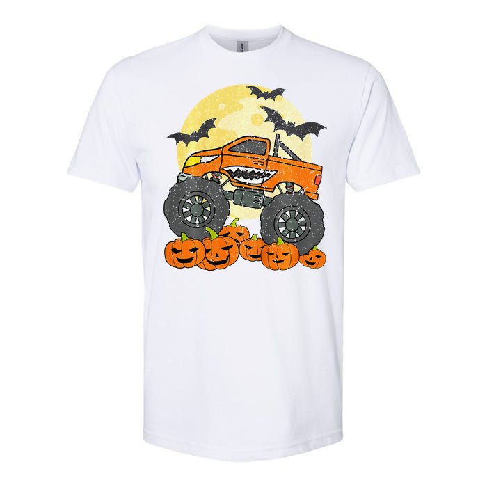 Monster Truck Halloween Jack O Lantern Moon Pumpkin Softstyle CVC T-Shirt