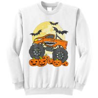 Monster Truck Halloween Jack O Lantern Moon Pumpkin Sweatshirt