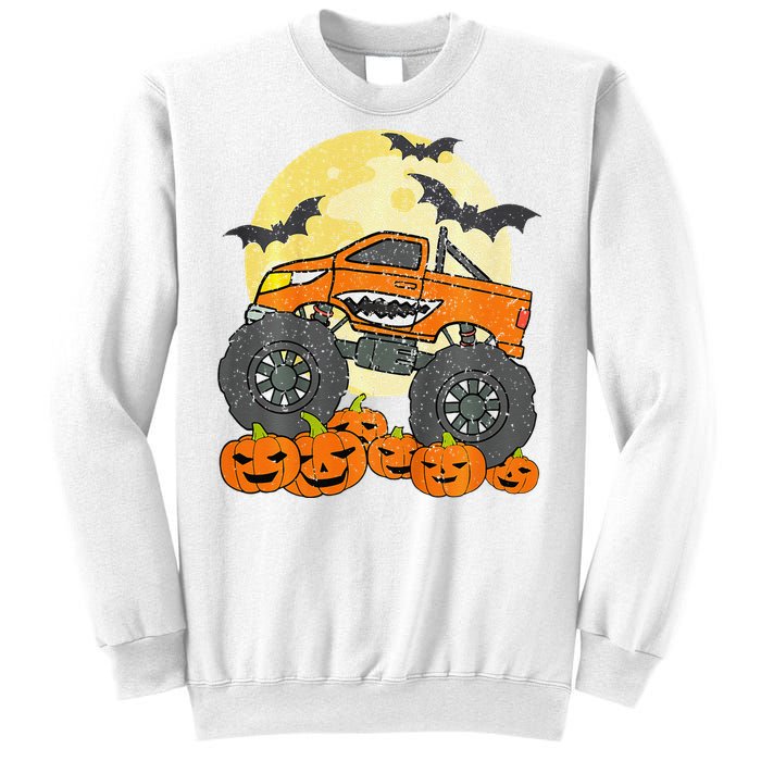 Monster Truck Halloween Jack O Lantern Moon Pumpkin Sweatshirt