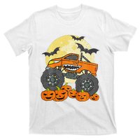 Monster Truck Halloween Jack O Lantern Moon Pumpkin T-Shirt