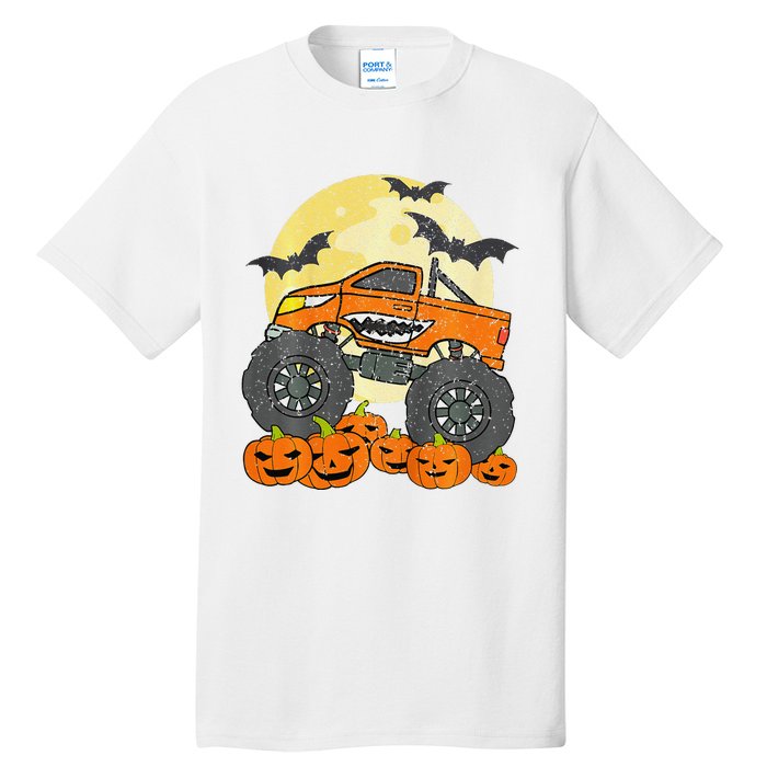 Monster Truck Halloween Jack O Lantern Moon Pumpkin Tall T-Shirt