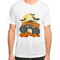 Monster Truck Halloween Jack O Lantern Moon Pumpkin Adult ChromaSoft Performance T-Shirt