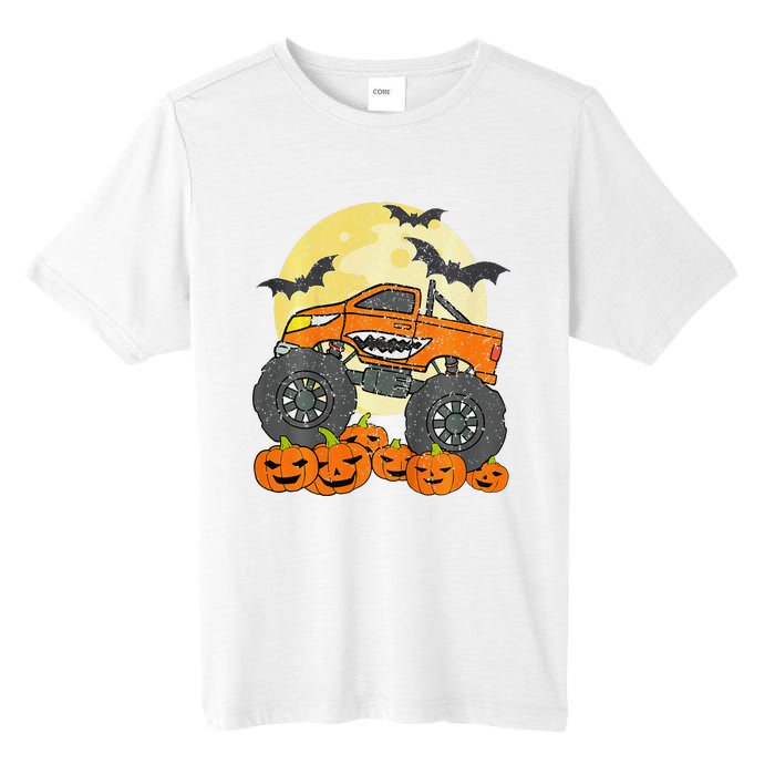 Monster Truck Halloween Jack O Lantern Moon Pumpkin Tall Fusion ChromaSoft Performance T-Shirt