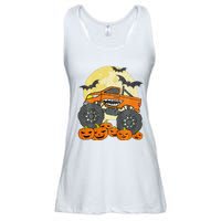 Monster Truck Halloween Jack O Lantern Moon Pumpkin Ladies Essential Flowy Tank