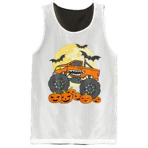 Monster Truck Halloween Jack O Lantern Moon Pumpkin Mesh Reversible Basketball Jersey Tank