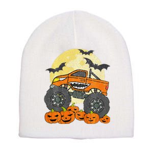 Monster Truck Halloween Jack O Lantern Moon Pumpkin Short Acrylic Beanie