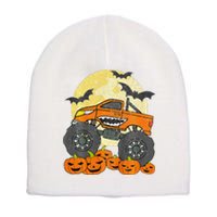 Monster Truck Halloween Jack O Lantern Moon Pumpkin Short Acrylic Beanie