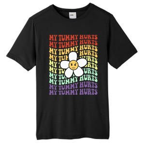 My Tummy Hurts Tummy Ache Survivor Retro Sunflower Women Tall Fusion ChromaSoft Performance T-Shirt