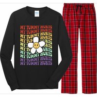 My Tummy Hurts Tummy Ache Survivor Retro Sunflower Women Long Sleeve Pajama Set