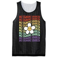 My Tummy Hurts Tummy Ache Survivor Retro Sunflower Women Mesh Reversible Basketball Jersey Tank