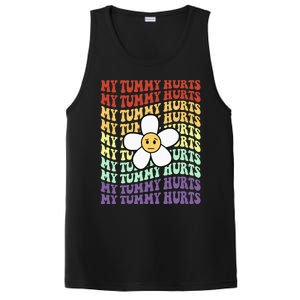 My Tummy Hurts Tummy Ache Survivor Retro Sunflower Women PosiCharge Competitor Tank