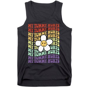 My Tummy Hurts Tummy Ache Survivor Retro Sunflower Women Tank Top