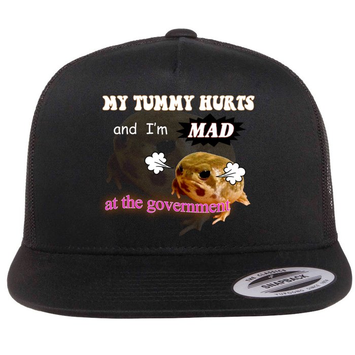 My Tummy Hurts And Im MAD At The Government Flat Bill Trucker Hat