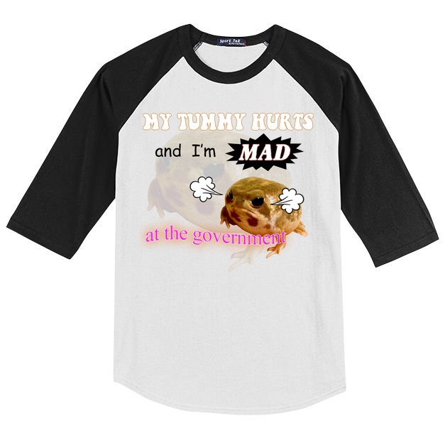 My Tummy Hurts And Im MAD At The Government Kids Colorblock Raglan Jersey