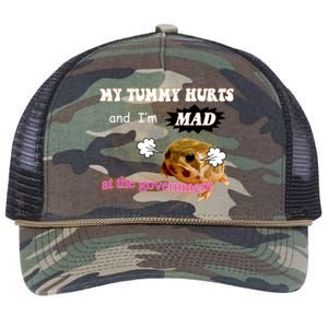 My Tummy Hurts And Im MAD At The Government Retro Rope Trucker Hat Cap