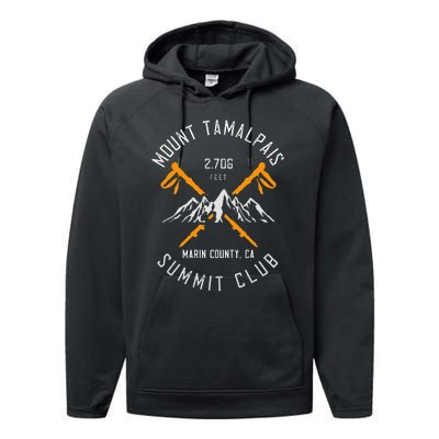 Mount Tamalpais Hiking Marin County California Performance Fleece Hoodie