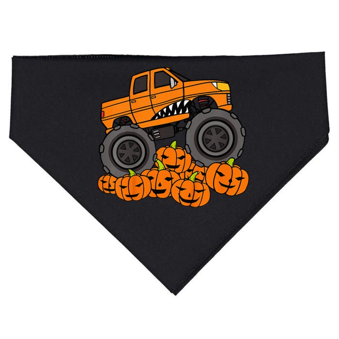 Monster Truck Halloween Jack O Lantern Pumpkin USA-Made Doggie Bandana