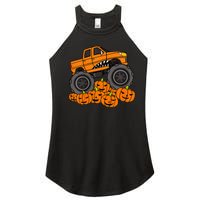 Monster Truck Halloween Jack O Lantern Pumpkin Women's Perfect Tri Rocker Tank