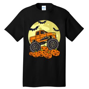 Monster Truck Halloween Moon Jack O Lantern Pumpkin Tall T-Shirt