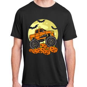 Monster Truck Halloween Moon Jack O Lantern Pumpkin Adult ChromaSoft Performance T-Shirt