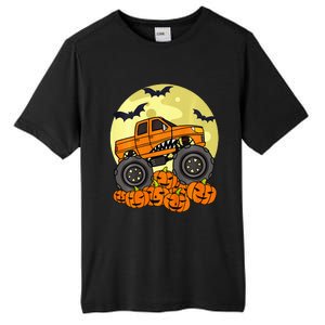 Monster Truck Halloween Moon Jack O Lantern Pumpkin Tall Fusion ChromaSoft Performance T-Shirt