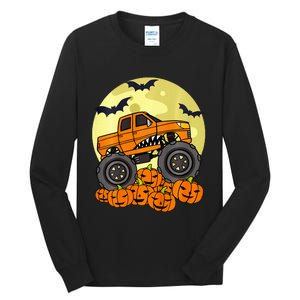 Monster Truck Halloween Moon Jack O Lantern Pumpkin Tall Long Sleeve T-Shirt