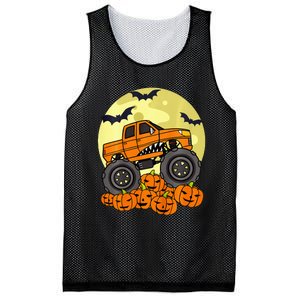 Monster Truck Halloween Moon Jack O Lantern Pumpkin Mesh Reversible Basketball Jersey Tank