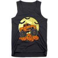 Monster Truck Halloween Moon Jack O Lantern Pumpkin Tank Top