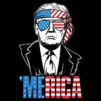 Merica Trump Happy 4th Of July Trump American Flag Cooling Performance Crew T-Shirt