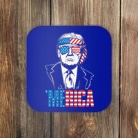 Merica Trump Happy 4th Of July Trump American Flag Coaster