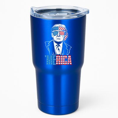 Merica Trump Happy 4th Of July Trump American Flag Tumbler