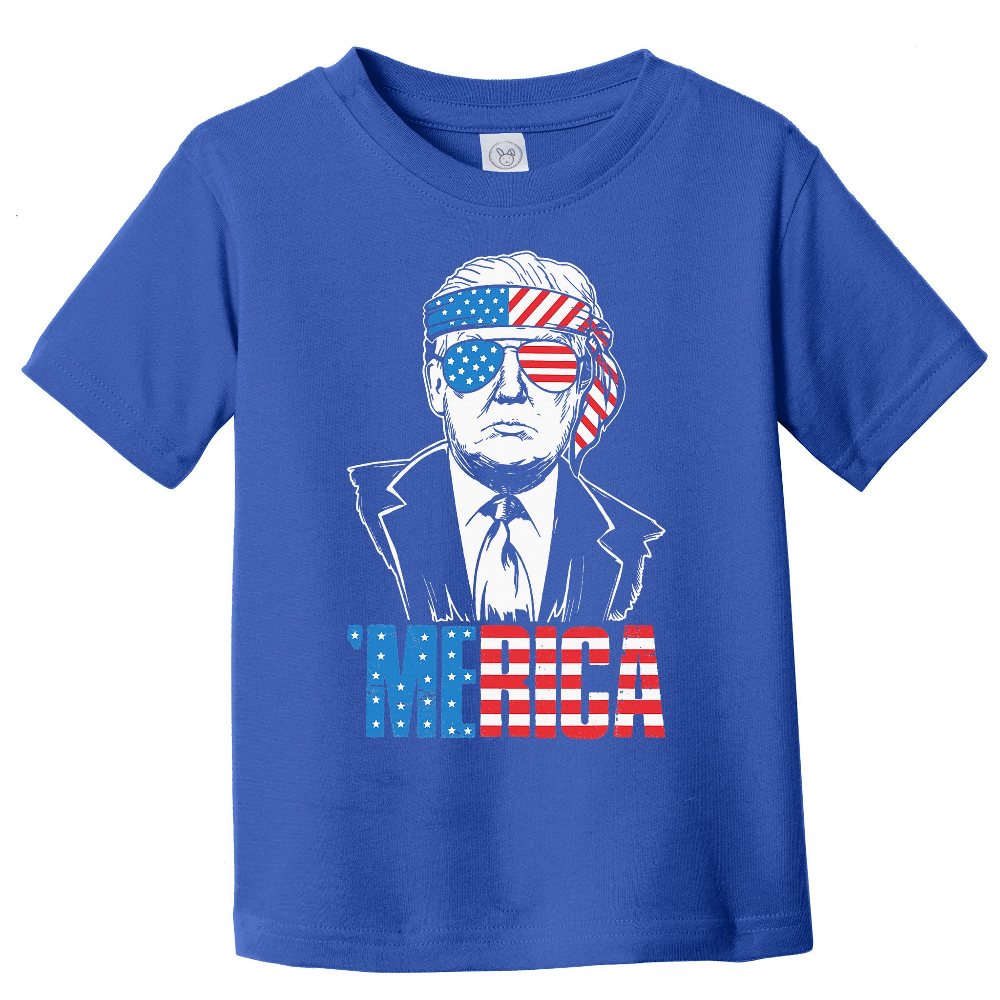 Merica Trump Happy 4th Of July Trump American Flag Toddler T-Shirt